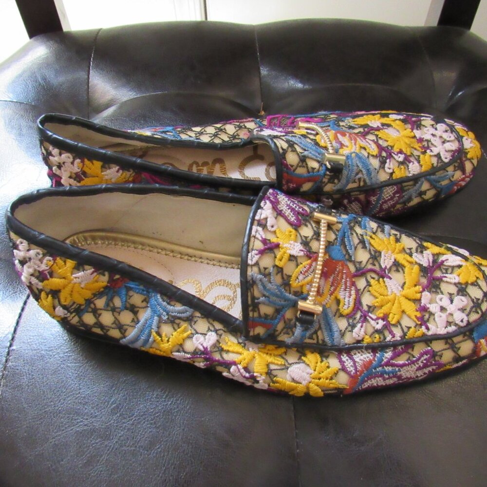 Sam Edelman Loraine Embroidered Floral Flats, SIZE 7.5, Women's Flower Shoes - Picture 2 of 6